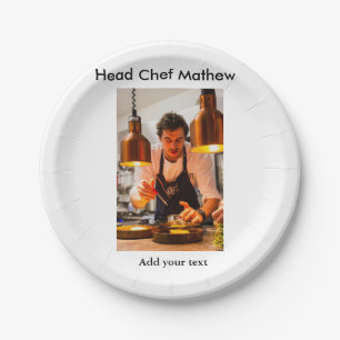 Plato De Papel Cocina del chef añada nombre de texto hombres pana