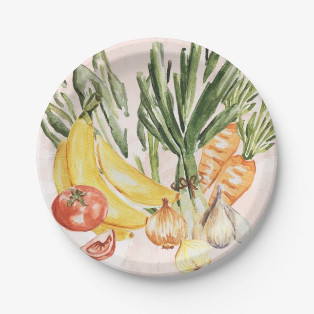 Plato De Papel cocina, verdura (Anverso)