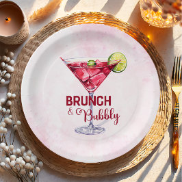 Plato De Papel Cocktails Ducha Brunch & Bubbly Bridal
