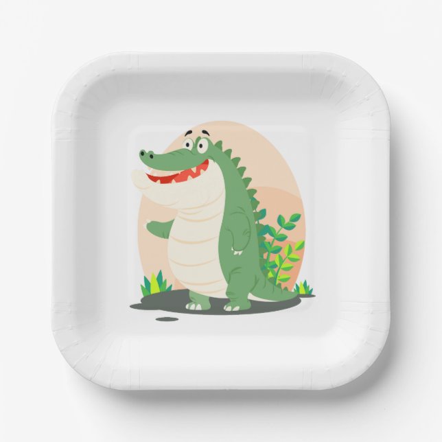 Plato De Papel Cocodrilo cutáneo (Anverso)