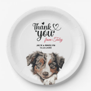 Plato De Papel Cóctel Boda de perro pastor australiano
