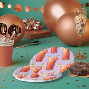 Plato De Papel Cóctel Creative Bloody Mary