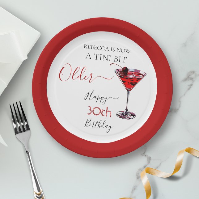 Plato De Papel Cóctel de cereza Un poco mayor cumpleaños (Subido por el creador)