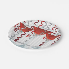 Plato De Papel Cóctel rojo y cinta
