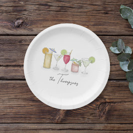 Plato De Papel Cóctel simple beber agua color Personalizado capri