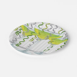 Plato De Papel Cóctel verde y cinta