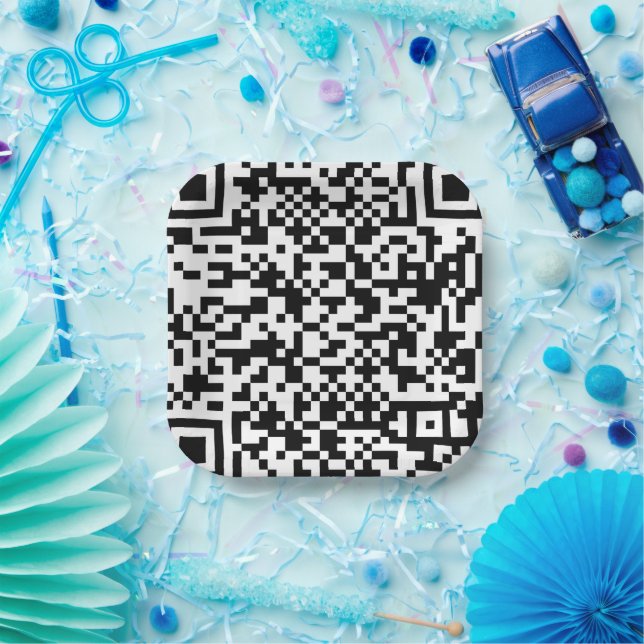 Plato De Papel Código Qr (Fiesta)