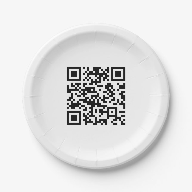 Plato De Papel Código QR creado al instante (introduciendo su URL (Anverso)