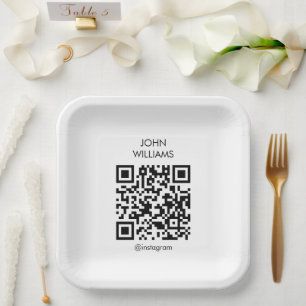 Plato De Papel Código QR de apertura de exposición comercial de p