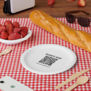 Plato De Papel Código QR de personalizable y nombre comercial