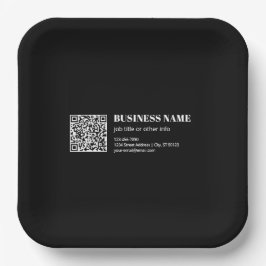 Plato De Papel Código QR personalizado y texto retro-moderno edit