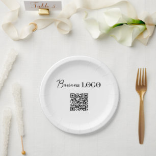 Plato De Papel Código QR promocional de la empresa con logotipo c