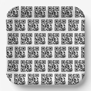 Plato De Papel Códigos QR de vacaciones felices