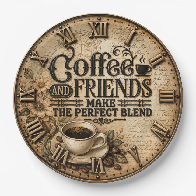 Plato De Papel Coffee and Friends  (Anverso)