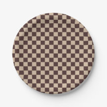 Coffee Brown Checkerboard