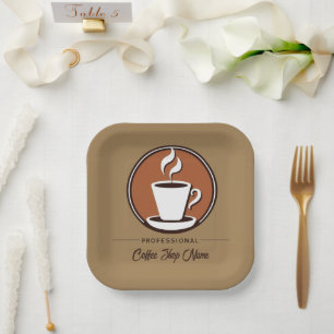 Plato De Papel Coffee Business profesional café espresso tienda