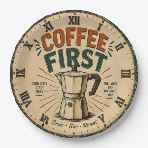 Plato De Papel Coffee First 