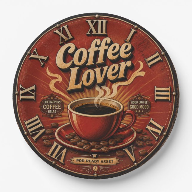 Plato De Papel Coffee Lover  (Anverso)