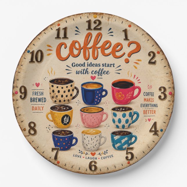 Plato De Papel Coffee Lovers  (Anverso)