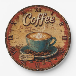 Plato De Papel Coffee Rustic Farmhouse Bar Vintage Kitchen 