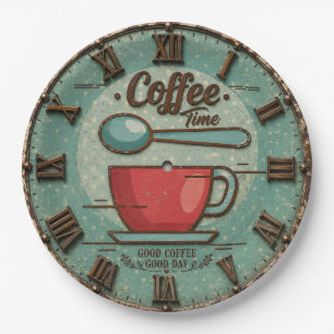 Plato De Papel Coffee Time Vintage Farmhouse Coffee Bar