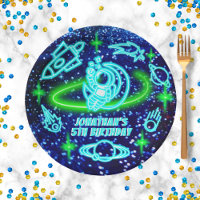 Cohetes Neon GIGHT Blue Space Rocket Ship Boy's