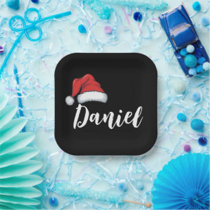 Plato De Papel Coincidencia Familiar Navidad Xmas Nombre Personal