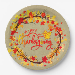 Plato De Papel Coincidir con los tonos de hojas de otoño del día 