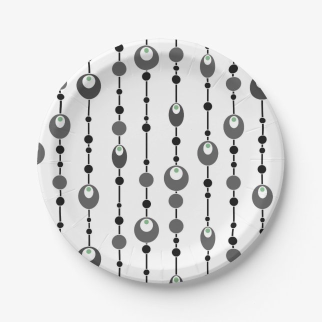 Plato De Papel Cojín decorativo Resumen diseño retro ornamental d (Anverso)