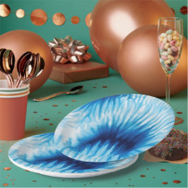 Plato De Papel Cole azul de arena blanca Aqua