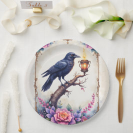 Plato De Papel Colección de Boda Cuervo Encantado 
