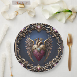 Plato De Papel Colección de Boda Victoriana Gótica