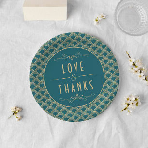 Plato De Papel Colección de Bodas Art Decó de los años 20