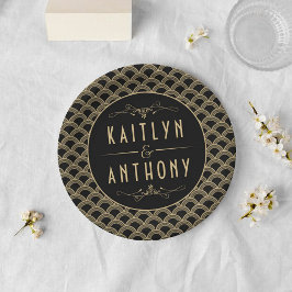 Plato De Papel Colección de Bodas Art Decó de los años 20