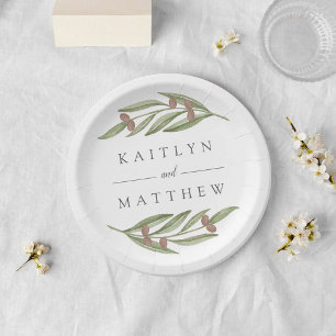 Plato De Papel Colección de Bodas de bifurcación de aceitunas