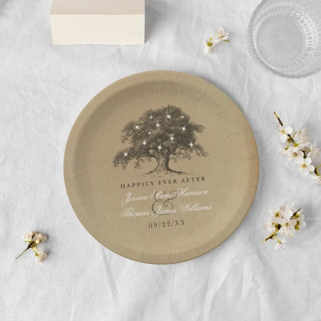 Plato De Papel Colección de Bodas de robles antiguos (Subido por el creador)
