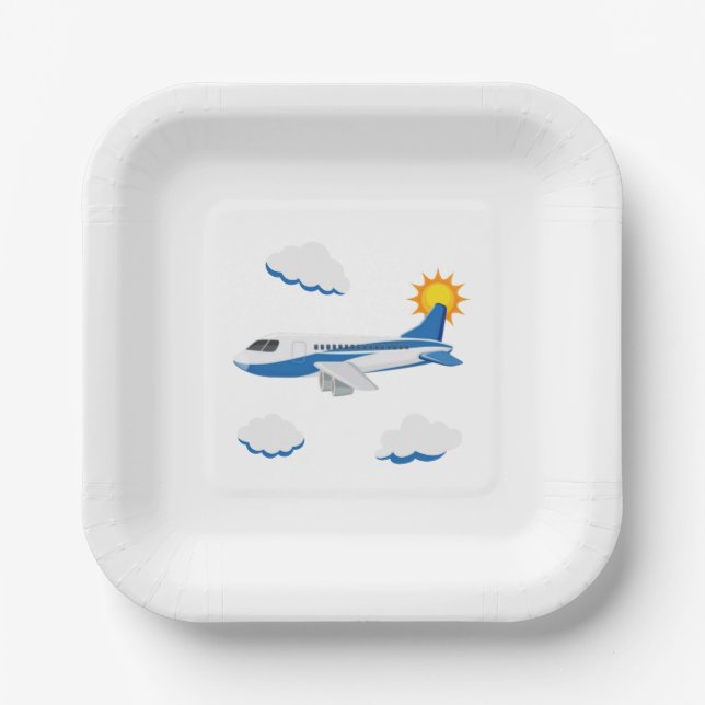 Plato De Papel ¡Colección de Fiestas de aviones! (Anverso)