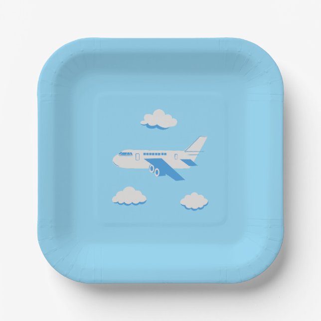 Plato De Papel ¡Colección de Fiestas de aviones! (Anverso)