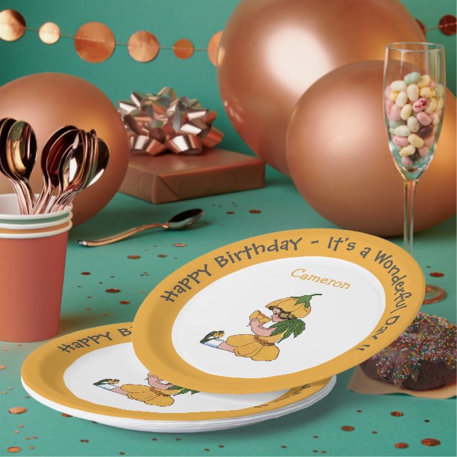 Plato De Papel Colección de Fiestas de flor singulares para niños (Multi)