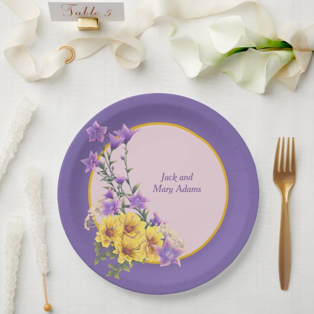 Plato De Papel Colección de jardines de primavera (Boda)