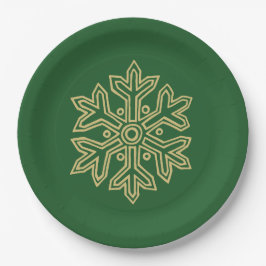 Plato De Papel Colección de Navidades simples - Copo de nieve