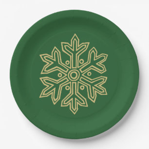 Plato De Papel Colección de Navidades simples - Copo de nieve