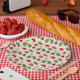 Plato De Papel Colección de patrones de cesta de frutas - sandía