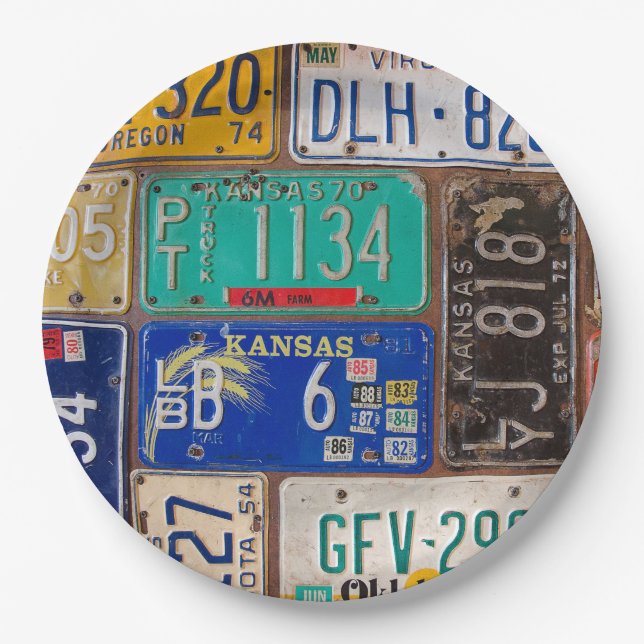 Plato De Papel Colección de placas de licencia Rusty Retro (Anverso)