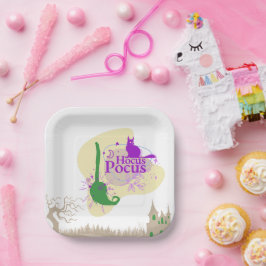 Plato De Papel Colección de sellos de Halloween "Hocus Pocus"