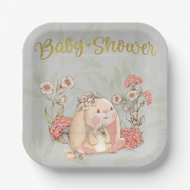 Plato De Papel Colección Floral de amapola de amapola (Anverso)