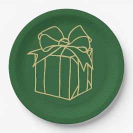 Plato De Papel Colección Navidades simples - presente