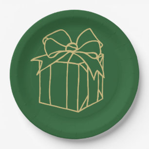 Plato De Papel Colección Navidades simples - presente