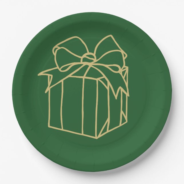Plato De Papel Colección Navidades simples - presente (Anverso)