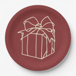 Plato De Papel Colección Navidades simples - presente
